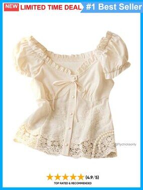 Women's Sweetheart Neck Frill Bow Tie Front Blouse Puff Sleeve Floral